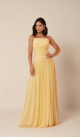 Vestido Longo Tomara que Caia Amalfi Amarelo Claro