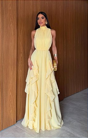 Vestido Longo Antonela Amarelo