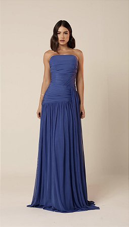Vestido Longo Tomara que Caia Amalfi Azul Royal