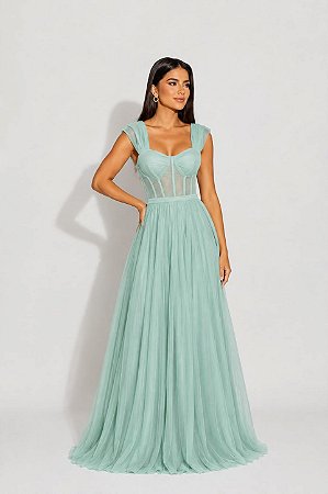 Vestido Longo Anastasia Verde oliva