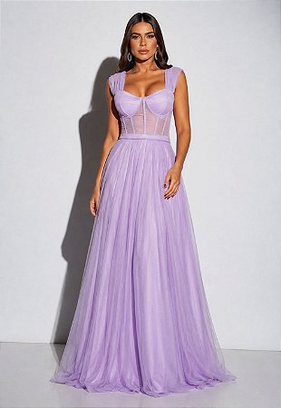 Vestido Longo Anastasia Lilás