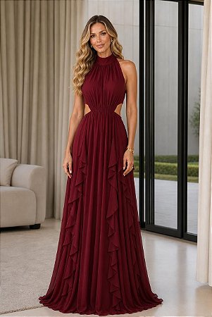 Vestido Longo Antonela Marsala