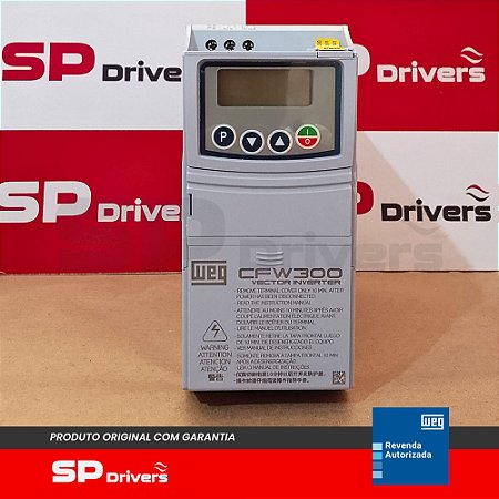 INVERSOR MONOFÁSICO 200-240V 1,6A 0,25CV CFW300A01P6S2NB20 WEG