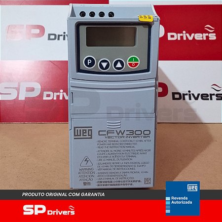 INVERSOR TRIFÁSICO 200-240V 1,6A 0,25CV CFW300A01P6T2NB20 WEG
