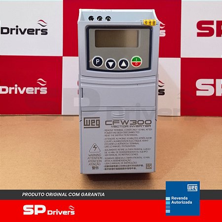 INVERSOR MONOFÁSICO 110-127V 1,6A 0,25CV CFW300A01P6S1NB20 WEG