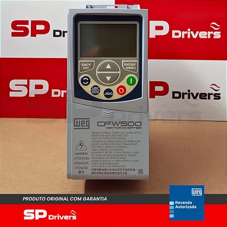 INVERSOR MONOFÁSICO 200-240V 1,6A 0,25CV CFW500A01P6S2NB20G2 WEG