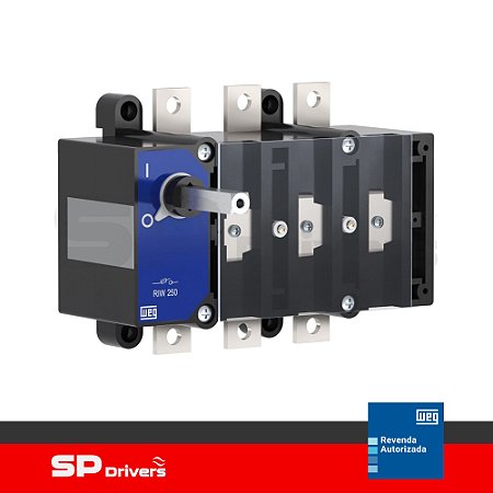 CHAVE SECCIONADORA ROTATIVA RIW 250A 3 POLOS COM MANOPLA Ui=690 Volts