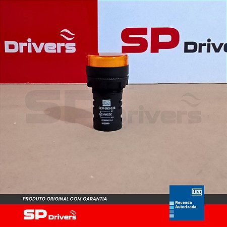 SINALEIRO CEW-SM3-E26 MONOBLOCO AMARELO 22 mm DE RESINA TERMOPLASTICA 24V 50/60Hz-CC