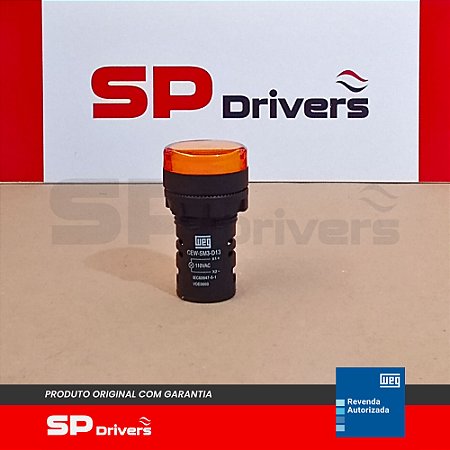 SINALEIRO CEW-SM3-D13 MONOBLOCO AMARELO 22 mm DE RESINA TERMOPLASTICA 110V 50/60Hz