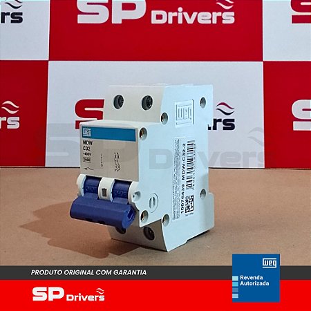 MINIDISJUNTOR TERMOMAGNETICO MDW-C 32A 2 POLOS 230/400VCA 3kA