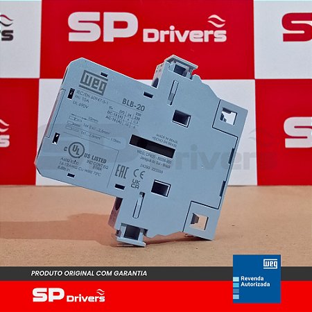 BLOCO CONTATO AUXILIAR LATERAL BLB 2NA COM PARAFUSO Ui max=660/690 Volts AZUL CONTATOR CWB9-125