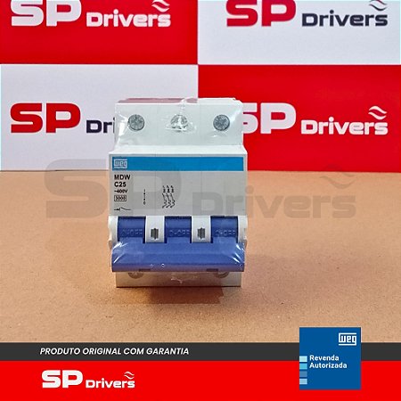 MINIDISJUNTOR TERMOMAGNETICO MDW-C 25A 3 POLOS 230/400VCA 3kA