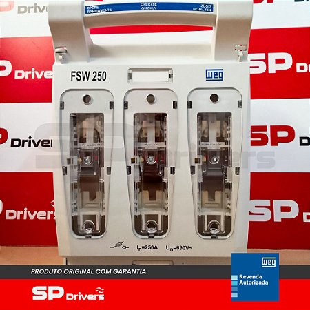 CHAVE SECCIONADORA SACA FUSIVEL FSW 250A 3 POLOS NH1 Ui=690 Volts