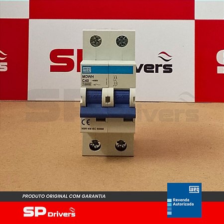 MINIDISJUNTOR TERMOMAGNETICO MDWH-C 40A 2 POLOS 230/400VCA 10kA