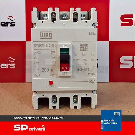 DISJUNTOR DWP250L-200-3 200A 3 POLOS 20KA