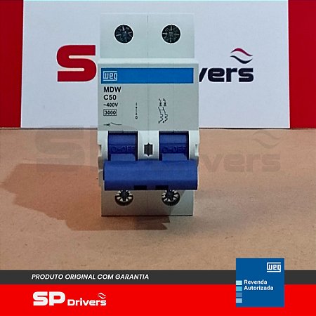 MINIDISJUNTOR TERMOMAGNETICO MDW-C50-2 C 50A 2 POLOS
