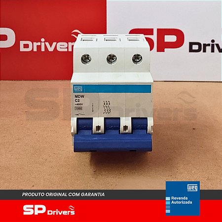 MINIDISJUNTOR TERMOMAGNETICO MDW-C2-3 C 2A 3 POLOS