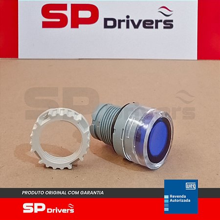 BOTÃO CEW-BFIM4-WH PULSADOR AZUL 22MM RESINA TERMOPLASTICA UI=690 VOLTS