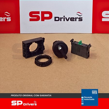 COMUTADOR CSW-CK2F45-10000000-3VF KNOB FIXO 22MM DE RESINA TERMOPLASTICA UI=690 VOLTS