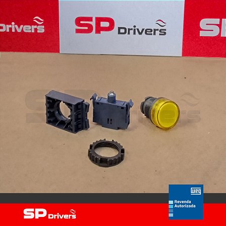 SINALEIRO CSW-SD3-FE10-3VF DIFUSO AMARELO 22MM DE RESINA TERMOPLASTICA 110-130V50/60HZ-CC