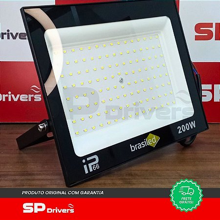 FL004-1M-200PT REFLETOR LED 200W PRETO 6500K BIVOLT