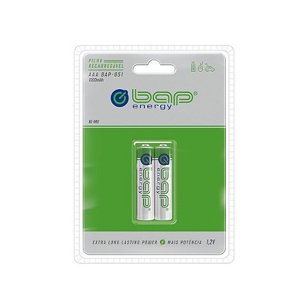 PILHA AAA RECARREGÁVEL 1000MAH C/2
