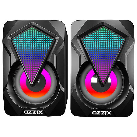Caixa de Som RGB Gamer - Ozzix - Dismatic Distribuidora