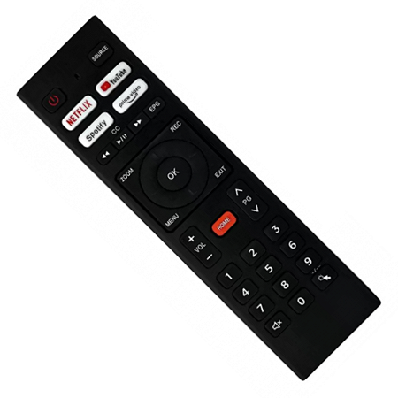 CONTROLE REMOTO COMPATÍVEL TV HQ SMART COM BOTÃO NETFLIX YOUTUBE SPOTIFY PRIME VIDEO