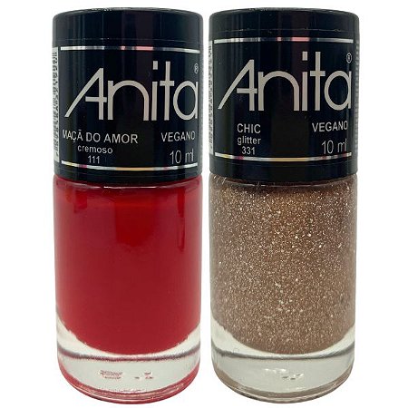 Kit Esmalte Dois Tons  Maça do Amor e Chic  - Anita