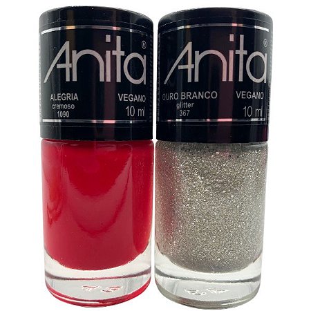 Kit Esmalte Dois Tons Alegria e Ouro Branco - Anita