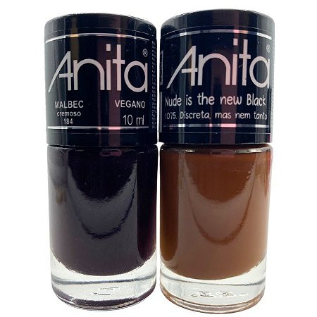 Kit Esmalte Dois Tons Discreta, Mas Nem Tanto e Malbec - Anita