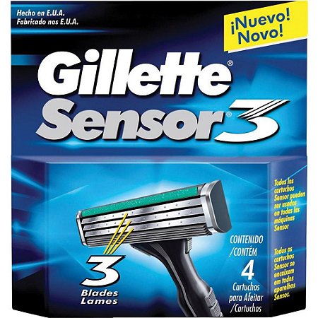 Carga Gillette Sensor 3 Com 4 Unidades