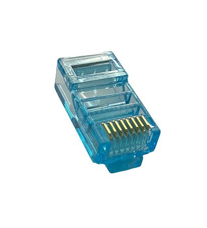Conector Rj45 Gts Network Azul Com 100 Unidades Cat5e
