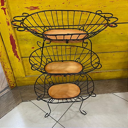 fruteira oval G preta