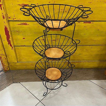 Fruteira redonda preta G