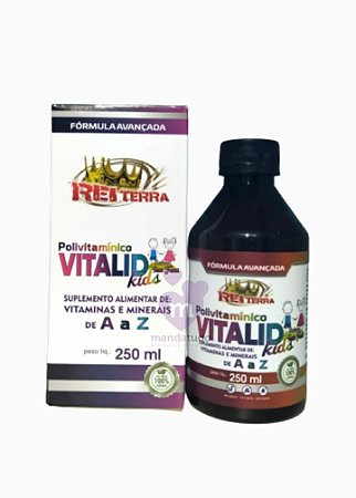 Polivitamínico Vitalid Kids - Suplemento de A a Z 250 ml - Rei Terra