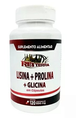Lisina, Prolina e Glicina 500 mg 120 caps - Rei Terra