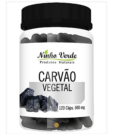 Carvão Vegetal 500 mg 120 caps - Ninho Verde