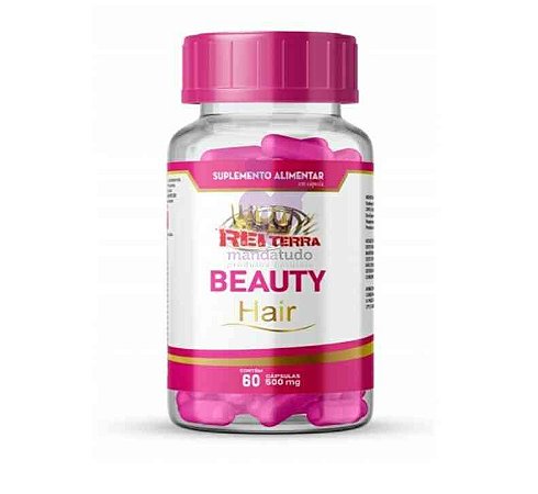 Vitamina para Cabelo, Pele e Unha Beauty Hair 500mg 60 caps - Rei Terra