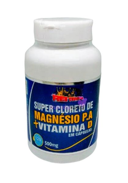 Super Cloreto de Magnésio P.A. + Vitamina D 500 mg 120 cáps - Rei Terra