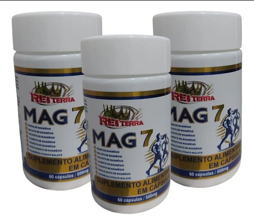 Kit 3 Mag 7 Suplemento Alimentar 500 mg 60 caps - Rei Terra