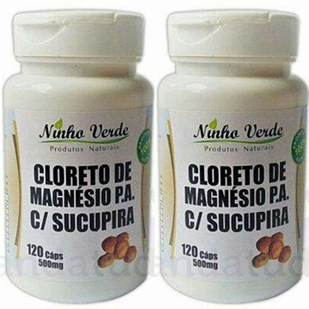 Kit 2 Cloreto de Magnésio com Sucupira 500 mg 120 caps - Ninho Verde