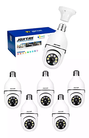 Kit 5 Câmera Giratória Espiã Visão Noturna Wifi 360º Ip Full