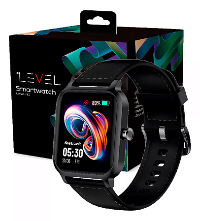 Smartwatch Relógio Inteligente Tela 1.83- Couro -level- Caixa Preto Pulseira Preto Desenho Da Pulseira Liso