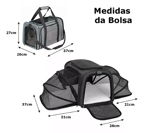 Bolsa Pet Aero Transporte Viagem Expansível Avião Premium