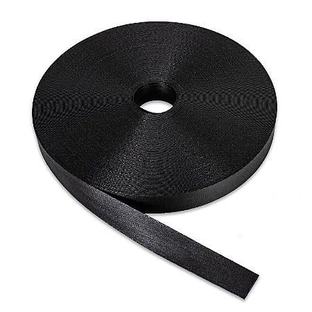 Fita 100% Poliéster Preto 25mm Rolo 25metros
