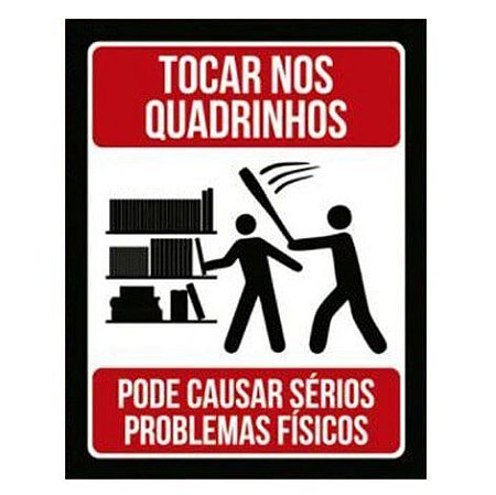 Placa Decorativa - Não Toque nos Quadrinhos