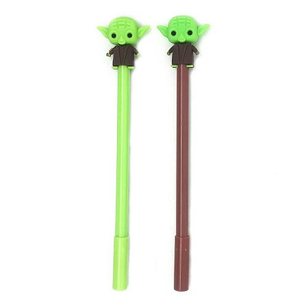 Caneta Gel Fina Baby Yoda - 2 Unidades - Star Wars