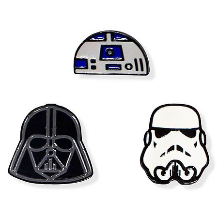 Kit Pins Darth Vader, Stormtrooper e R2D2 - Star Wars