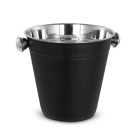 Balde de Gelo 4,5L 22cm - Inox / Preto